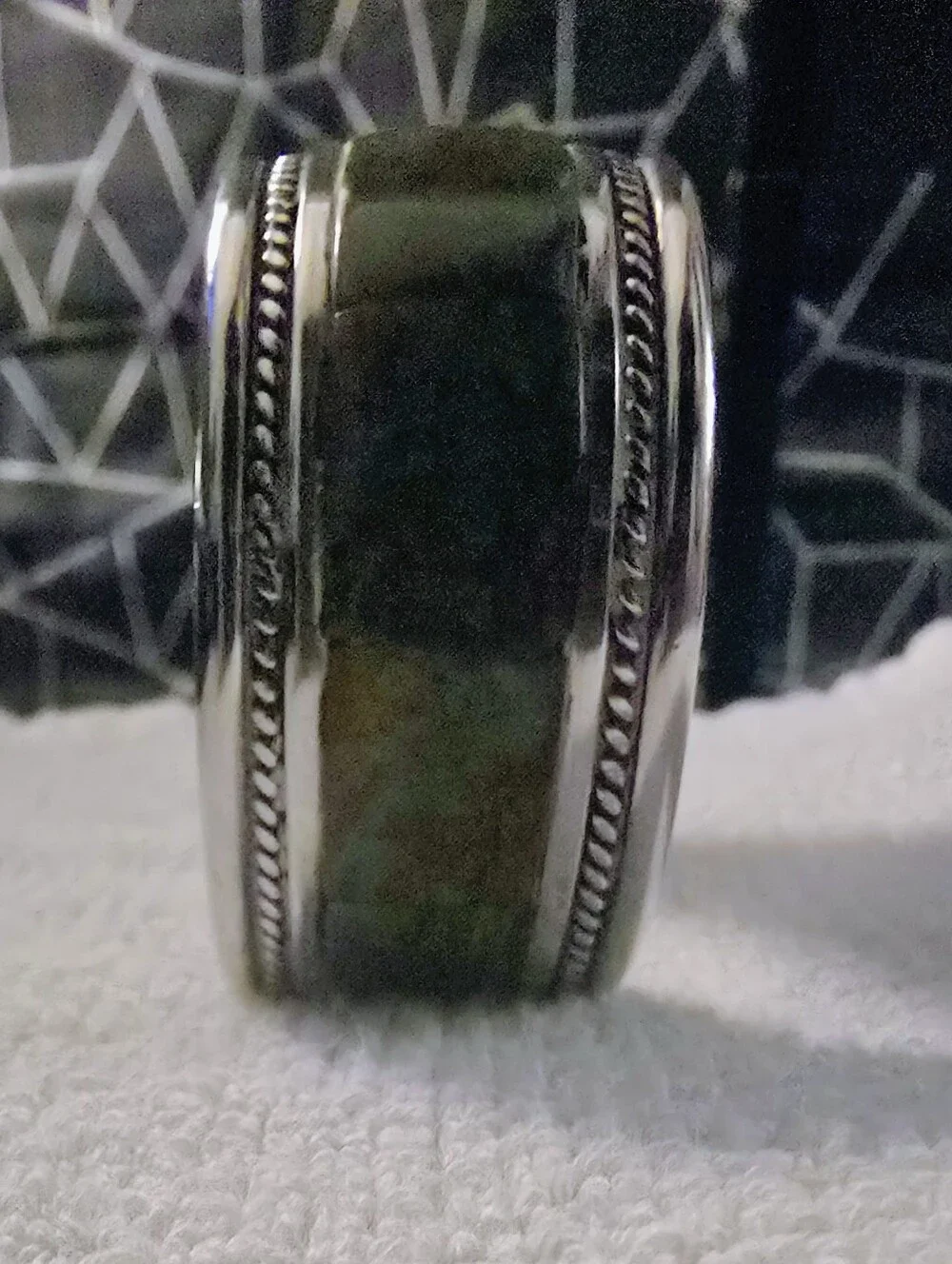 Couture Domed Sterling Silver Serpentine Statement Cuff